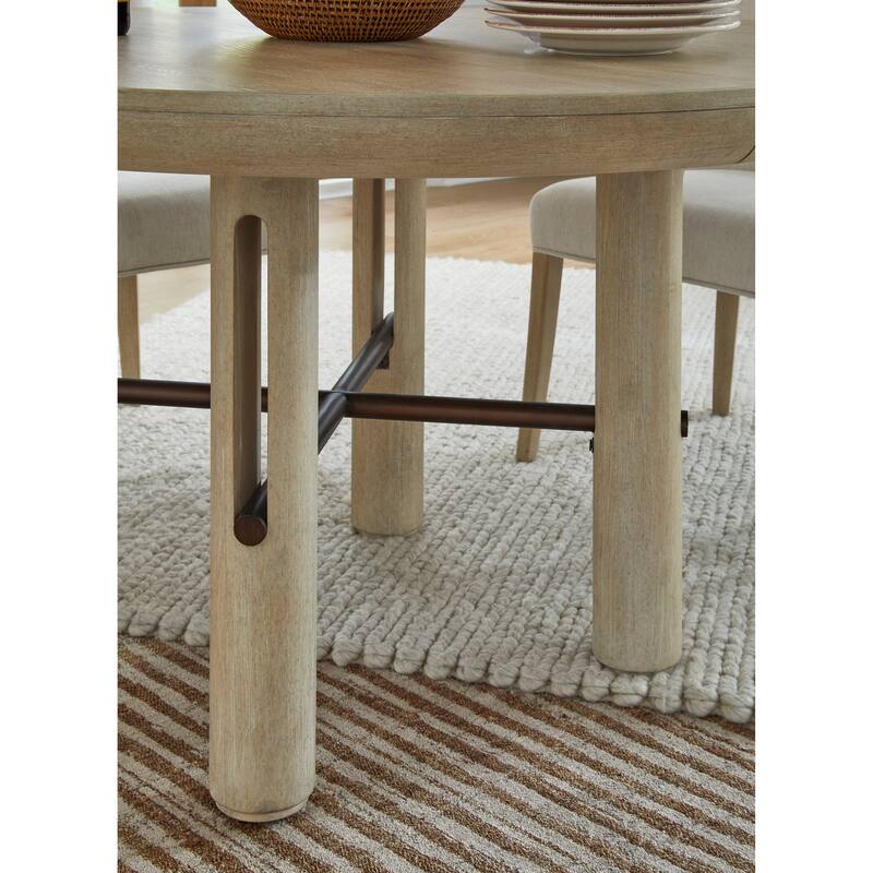 Salt Life Home Sunset Cove Sanibel Brown Extendable Round Dining Table - 54''W x 54''D x 30''H