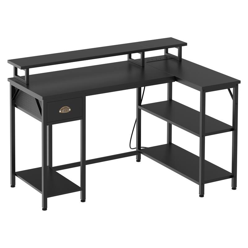 Futzca L Shaped Computer Desk, Black