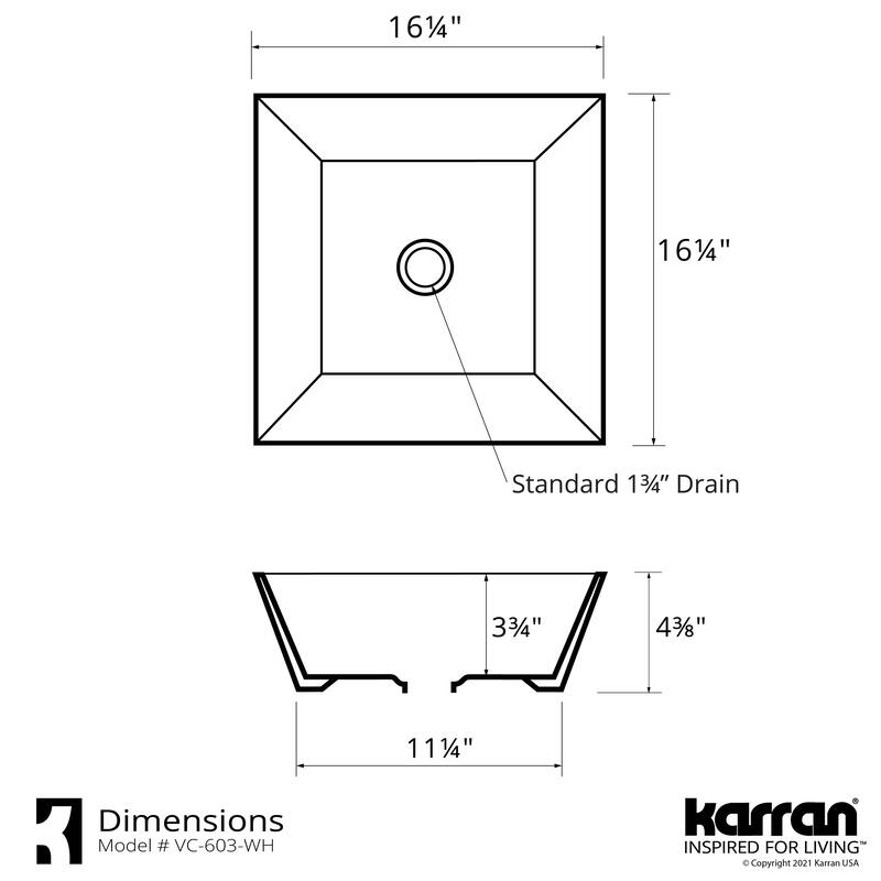 Karran Valera 16" Vitreous China Vessel Bathroom Sink in White