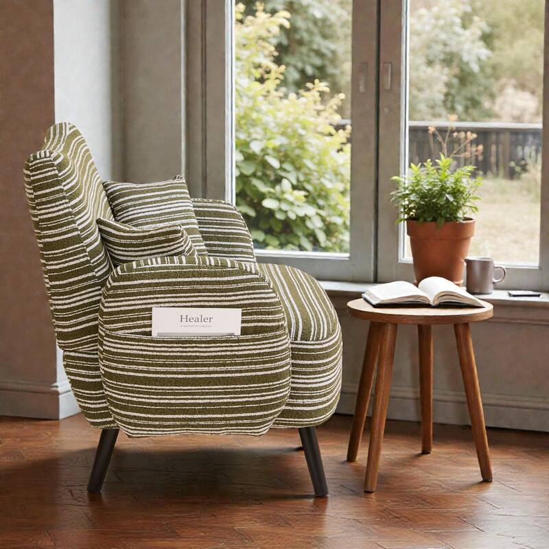 Modern Boucle 2-Seater Sofa with Storage Pockets, Deep-Seated Small Couch with Armrest Pillows for Apartments