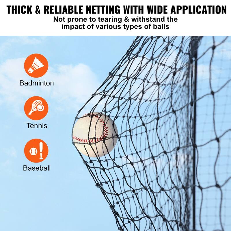 Baseball Batting Netting with Door & Carry Bag, Heavy Duty Enclosed PE Netting, 35FT - 35 feet