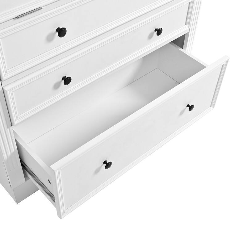 Freestanding 78" Tall Kitchen Pantry Storage Cabinet with Drop-Down Surface and Adjustable Shelves,Power Outlet for Organization