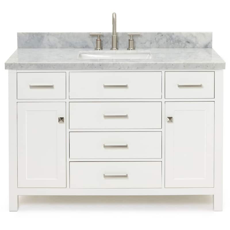 Ariel H049SCWRVO Bristol 49" Free Standing Single Rectangular Basin - White - Colored