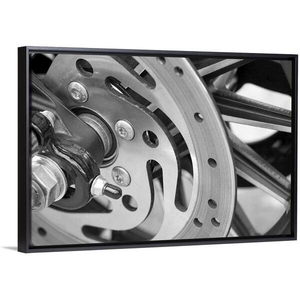 Shop Abstract Motorcycle Wheel Black Float Frame Canvas Art