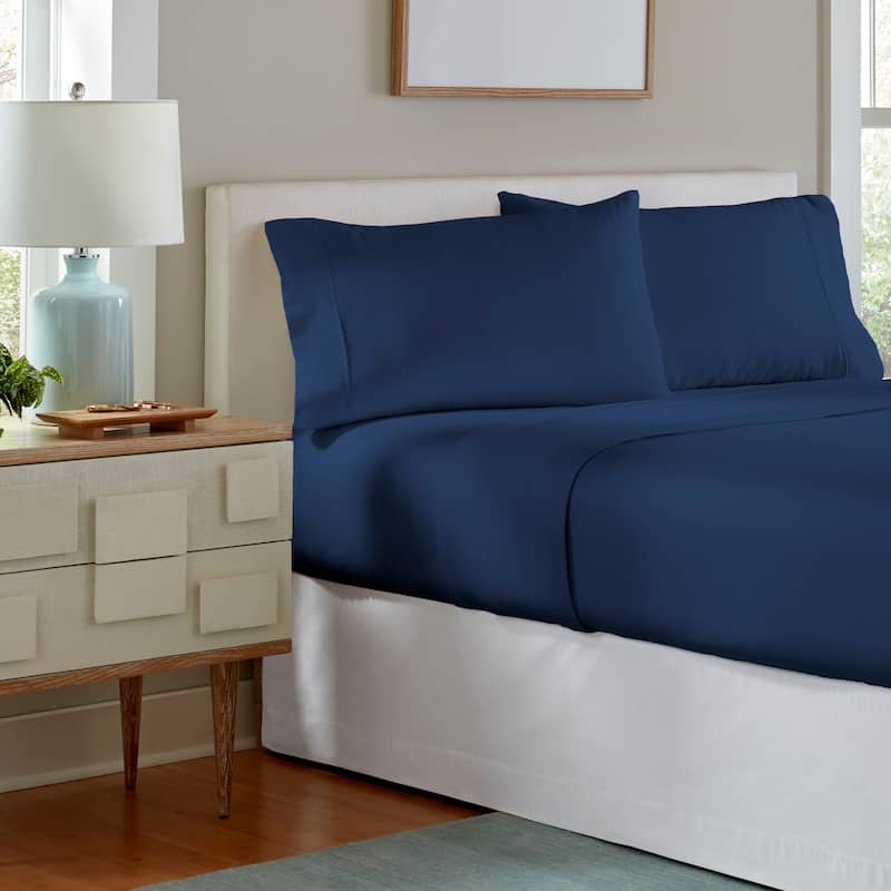Pointehaven 175 GSM Cotton Flannel Bed Sheet Set with Oversized Sheets
