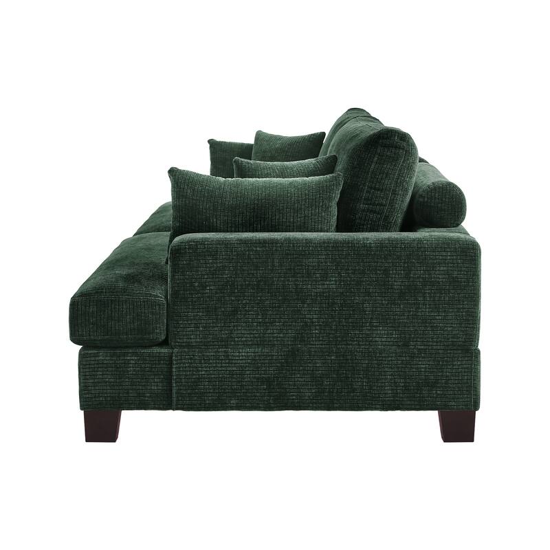 88"W 3-Seater Sofa Chenille Upholstered Couch Modern Loveseat Sofa Wooden Frame Sofa for Living Room