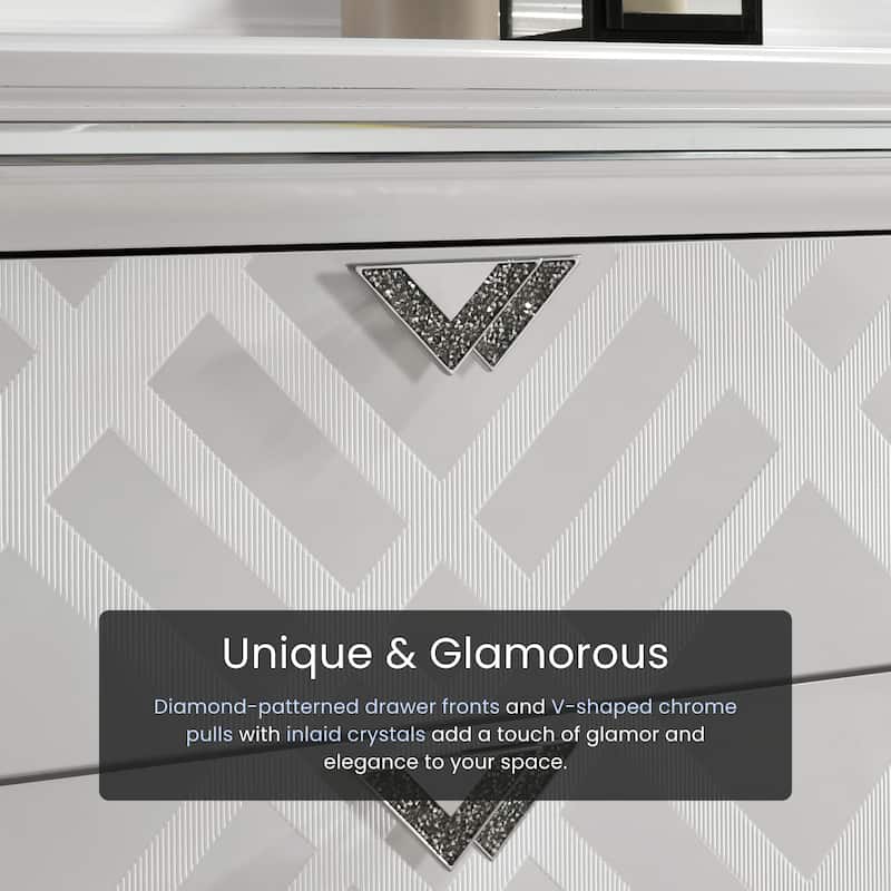 Bel Air Glam 64-inch Wide Wood 6-Drawer Dresser by Furniture of America