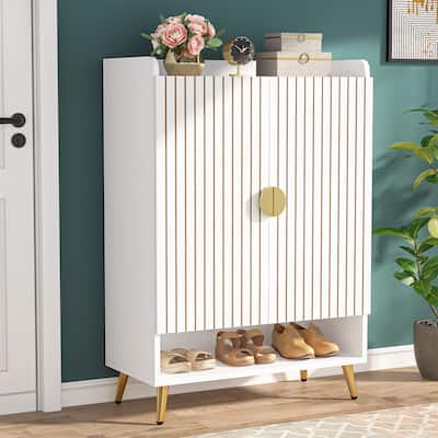 Shoe Cabinet with Doors, 7-Tier Shoe Storage Cabinet for Entryway