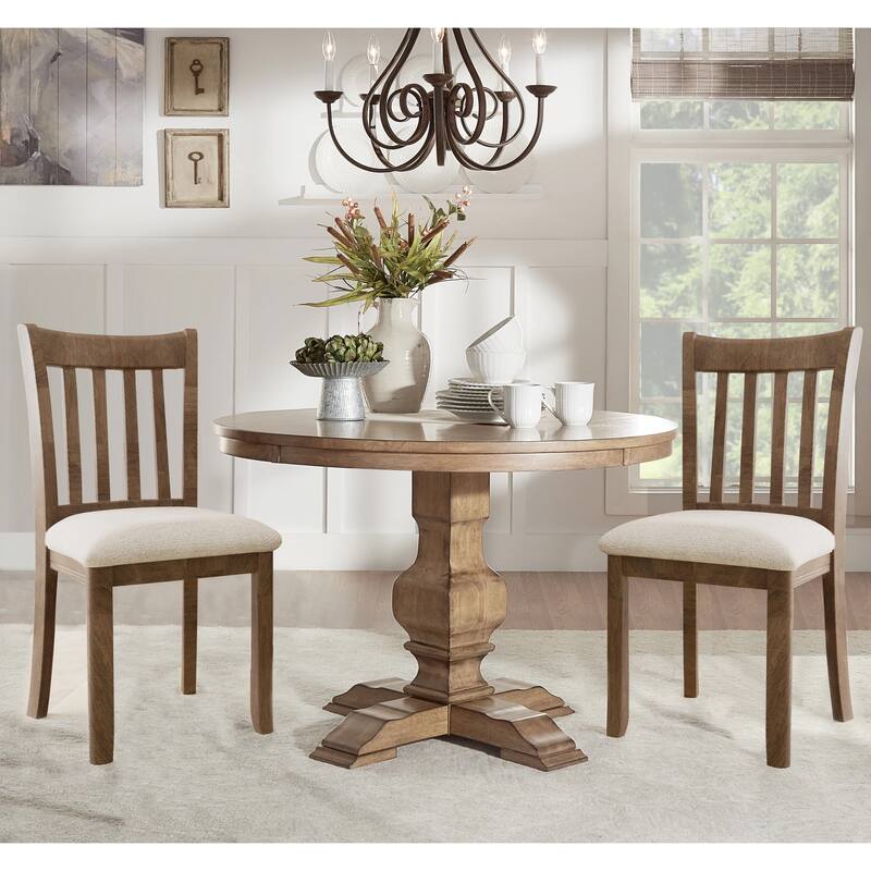 Wooden Back Kitchen Breakfast Chairs Set of 2 for Dining Room Living Room - Light Brown - Light Brown