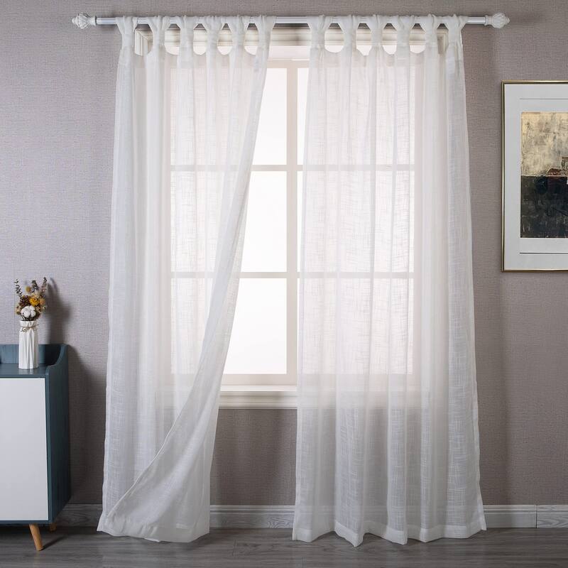 DriftAway Twist Tab Linen Textured Sheer Window Curtains