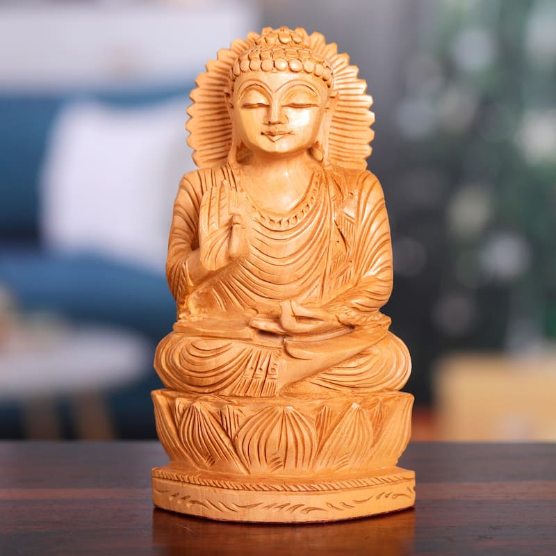 Novica Handmade Enlightened Sanctity Wood Sculpture