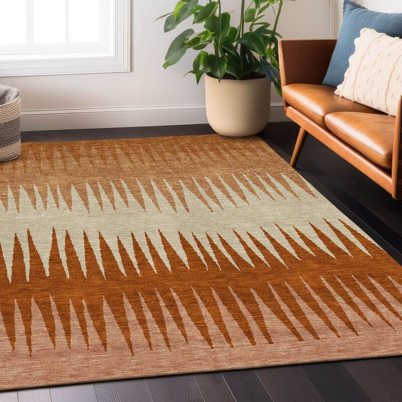 Machine Washable Indoor/ Outdoor Chantille Contemporary Ombre Rug
