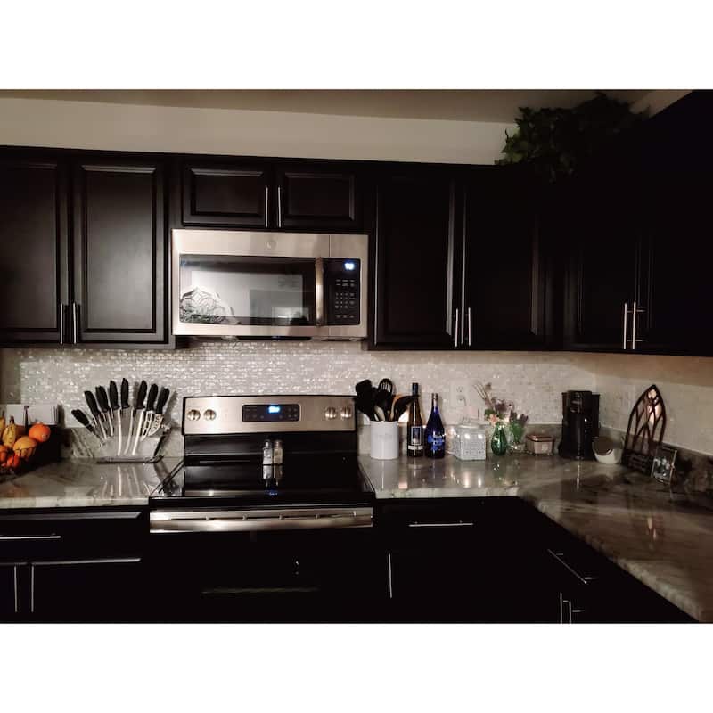 Art3d 12"x12" Mother of Pearl Tile White Opal Subway Pattern,Mosaic Tile for Kitchen Backsplashes