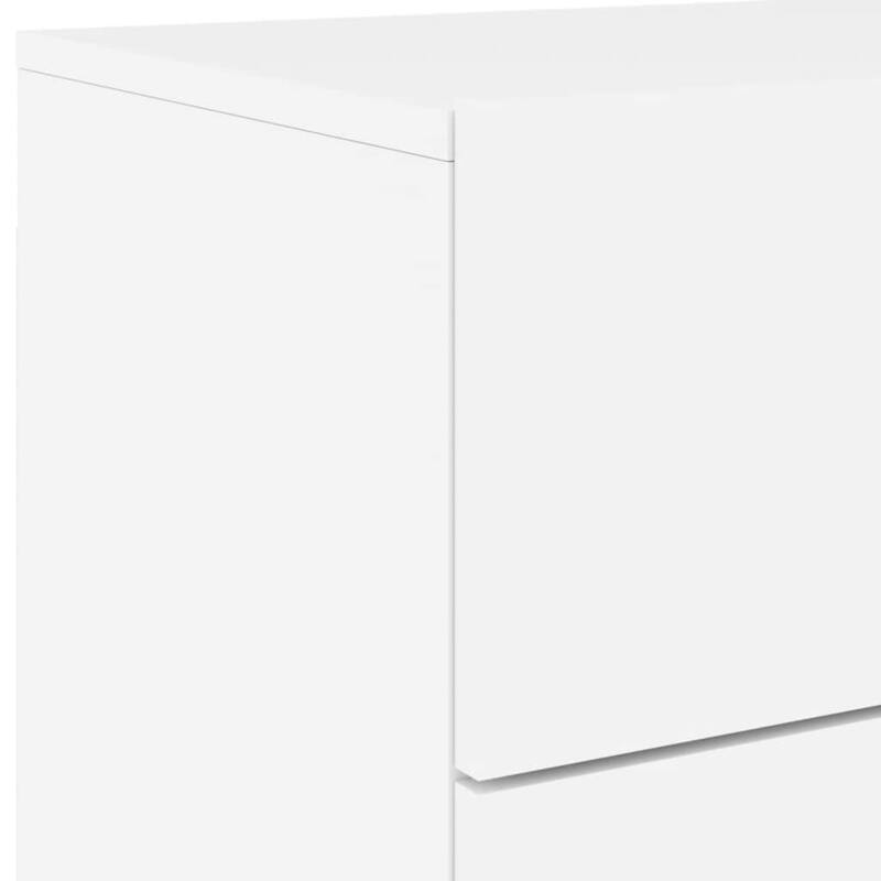 vidaXL Wall-mounted Bedside Cabinet Set of 2 White Engineered wood - 15.4 x 19.7 x 16.1 in