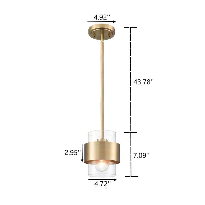 Rhodes Brass Modern Adjustable Height Pendant Light Industrial Mini Cylinder Shade