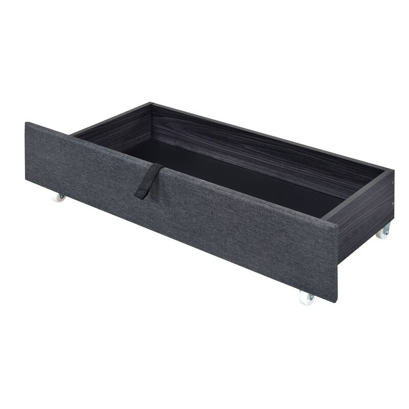 Twin Size Upholstered Platform Bed with LED Frame and 2 Drawers