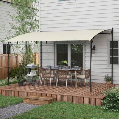 Outsunny 10' x 13' Outdoor Pergola Gazebo with UV-Resistant Canopy and Metal Frame, Sun Shade Shelter