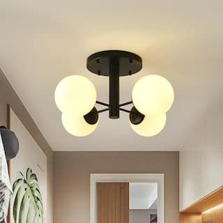 4 - Light Globe Sputnik Semi Flush Mount Ceiling Light