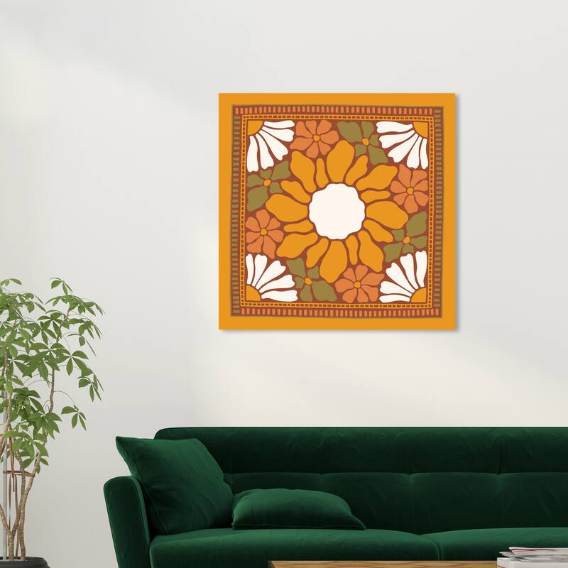 Wynwood Studio Canvas Floral and Botanical Love my Autumn Scarf Orange Modern & Contemporary Wall Art Canvas Print
