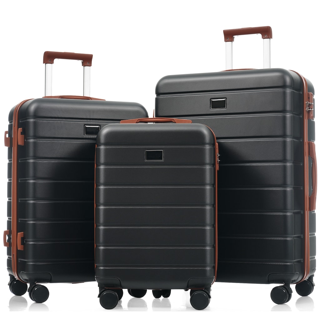 Premium ABS Travel Luggage Set, 3-Piece TSA Lock Suitcase Ensemble with 20, 24, and 28 Inch Sizes with 360°Spinner Wheels