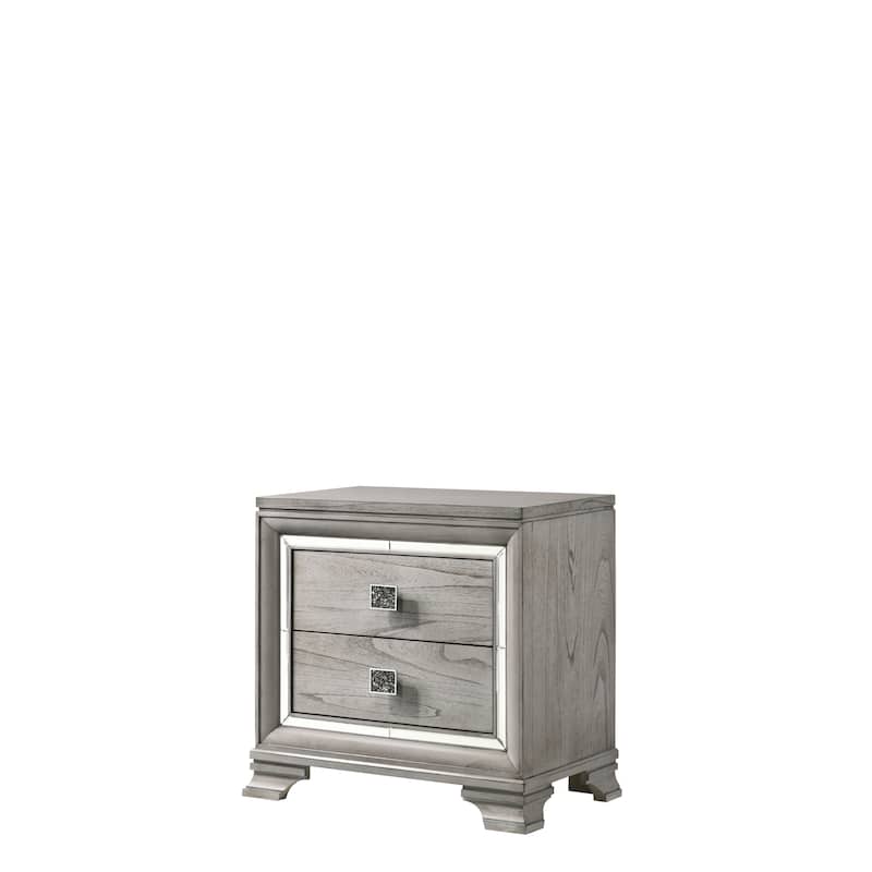Evonne 6 Piece Gray LED Upholstered Panel Bedroom Set