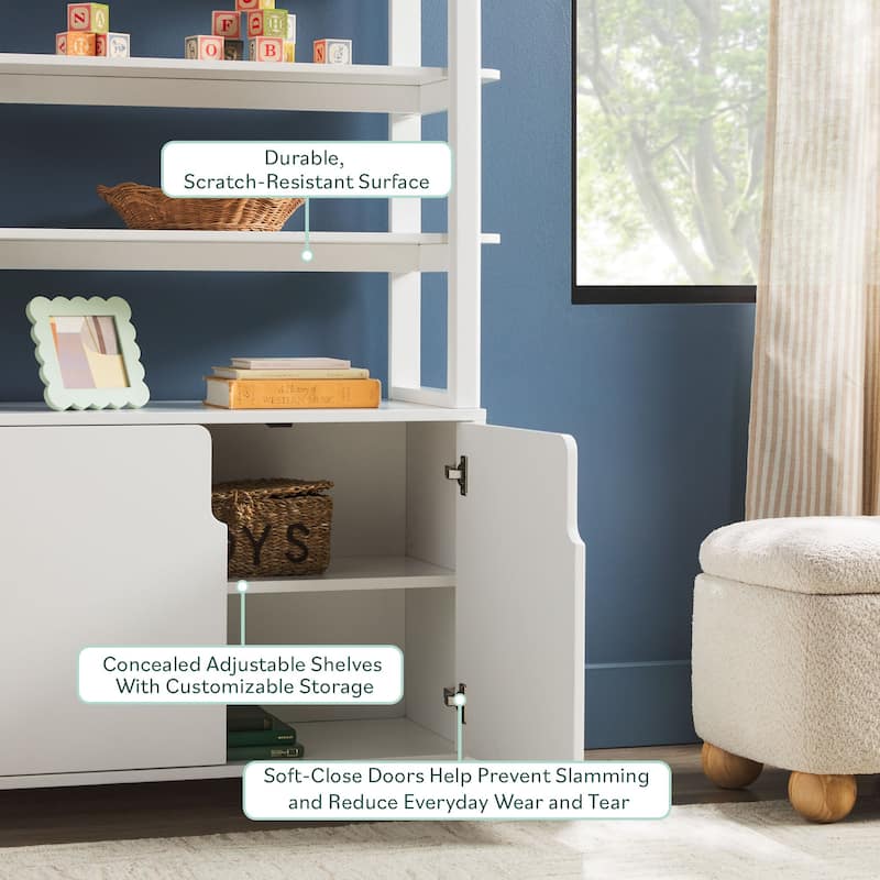 Walker Edison Modern Wood Arched Cabinet Bookcase with Storage