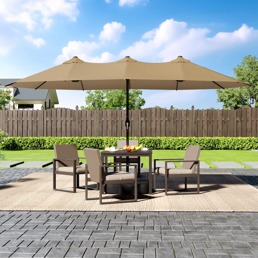 COZYWOR Rectangular Market Umbrella With Base