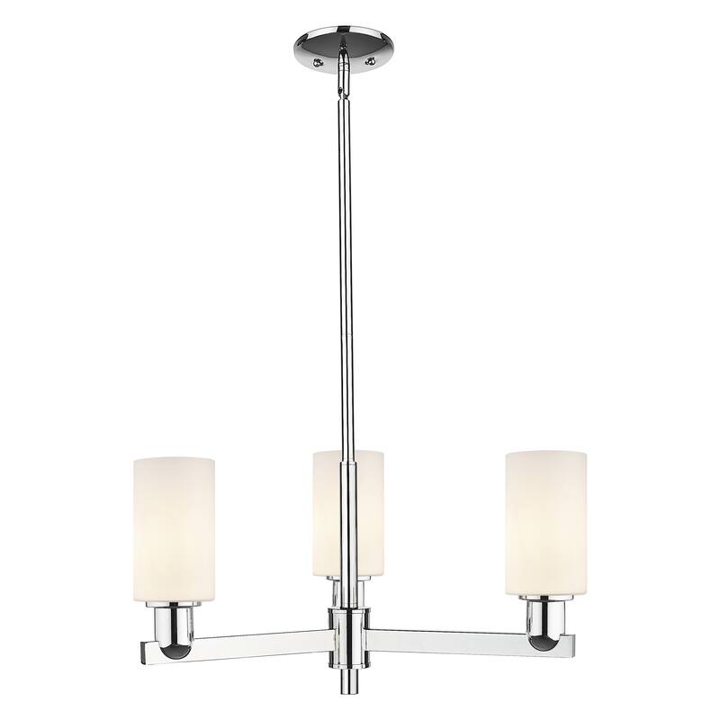 Innovations Lighting Endless Possibilities Arcadia - Clymer - 3 Light 26" Stem Hung Chandelier - Polished Chrome/Matte White