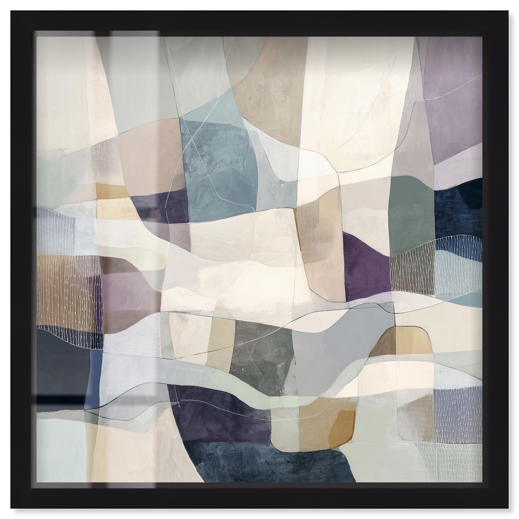 Soft Geometric Shapes I Modern Art Shadowbox Print by Art Remedy