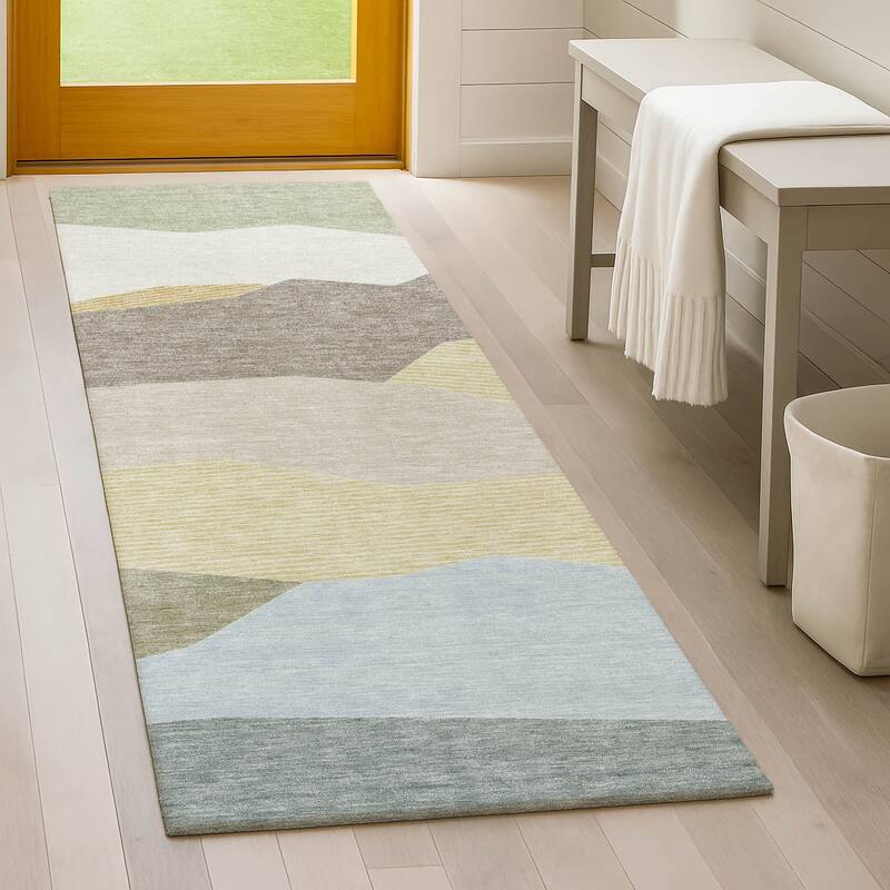 Machine Washable Indoor/ Outdoor Modern Dacono Chantille Rug