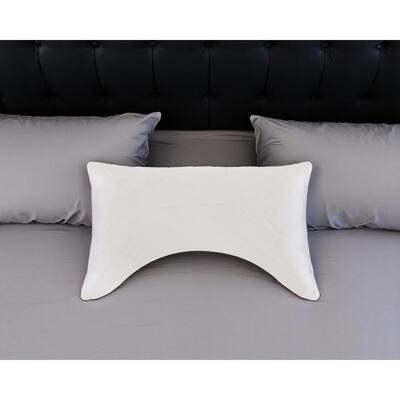 HomeRoots Cotton Wool Hypoallergenic Ergonomic Standard Size Bed Pillow - Ivory