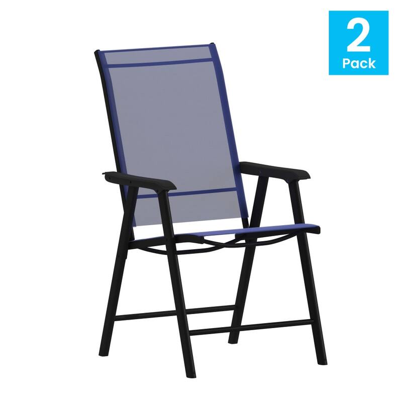 Outdoor Folding Patio Sling Chair / Portable Chair (2 Pack)