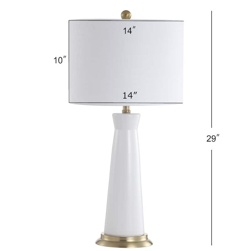 Gracie 29" Ceramic Column LED Table Lamp, Cream by JONATHAN Y