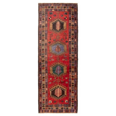 ECARPETGALLERY Hand-knotted Konya Anatolian Red Wool Rug - 3'6 x 10'2
