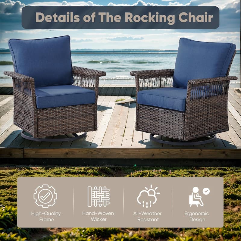 Outdoor Glider Chair with Soft Cushion