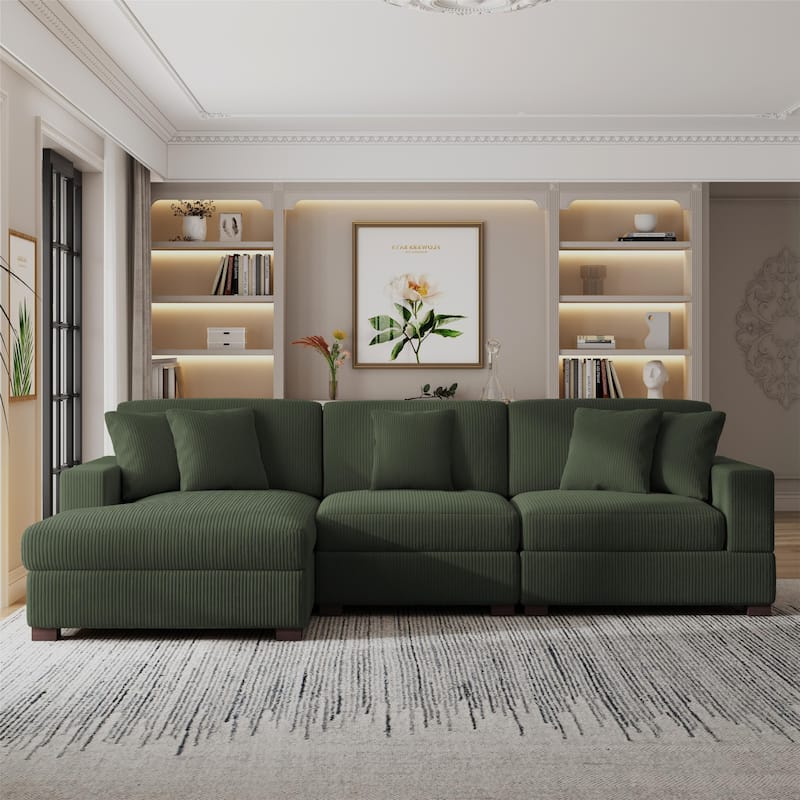 Modern Oversized Modular Sectional Sofa Set With Pillows