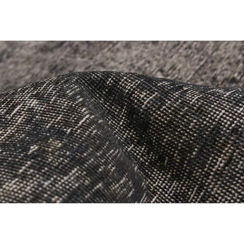 ECARPETGALLERY Hand-knotted Color Transition Dark Grey Wool Rug - 7'9 x 10'5