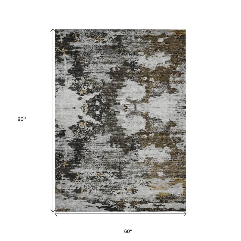 HomeRoots Abstract Transitional Rectangle Outdoor Rug