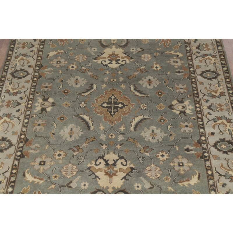 Floral Oushak Indian Area Rug Handmade Wool Carpet - 9'1" x 11'9"