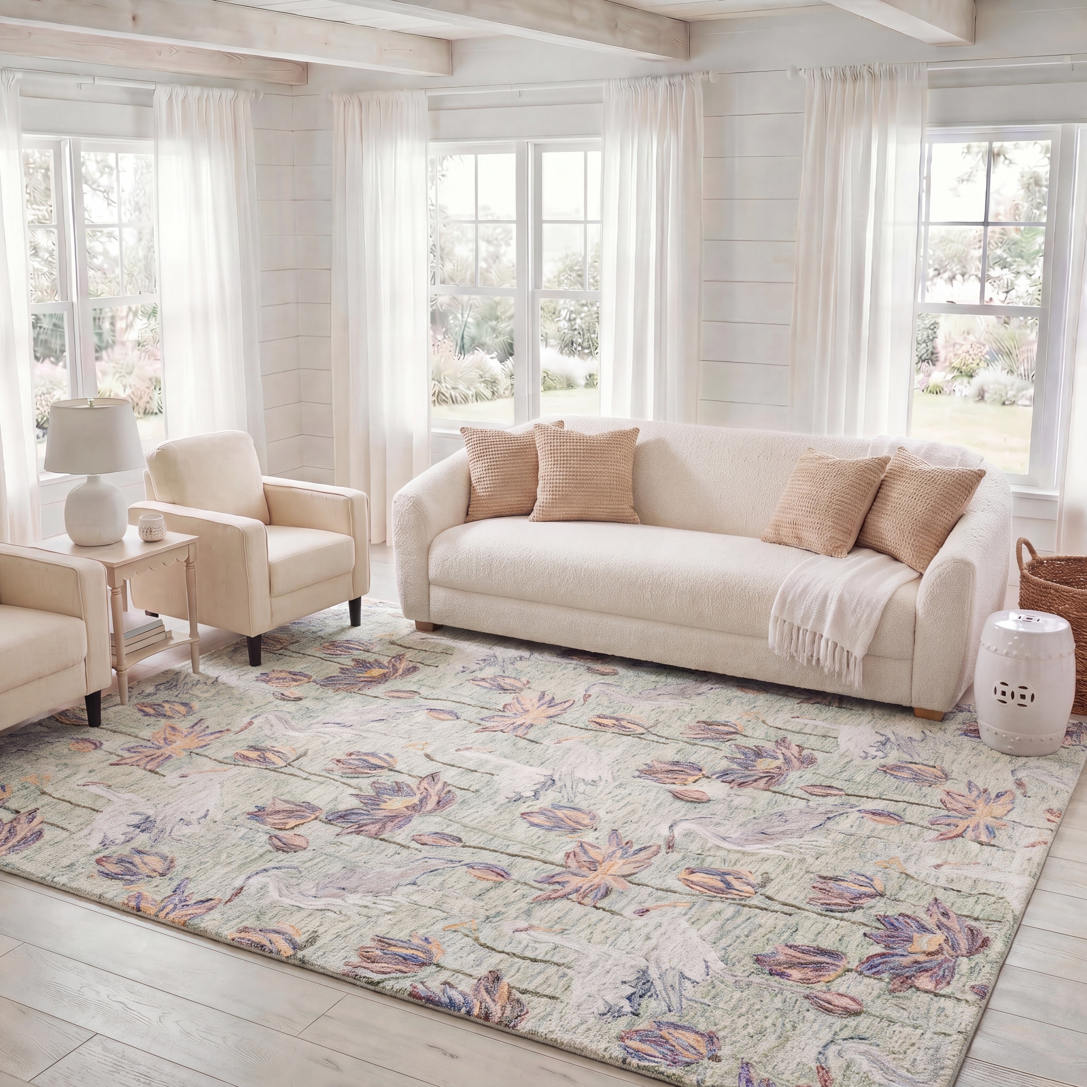 b*読様 24th deres Floren floating wrapskir SAFAVIEH Hand-Tufted Blossom Fahrije Modern & Contemporary Wool