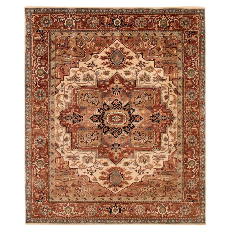 ECARPETGALLERY Hand-knotted Jules Sultane Ivory Wool Rug - 7'10 x 9'8 - Ivory - 7'10 x 9'8
