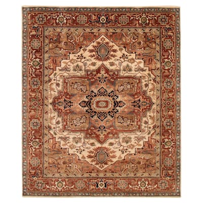 ECARPETGALLERY Hand-knotted Jules Sultane Ivory Wool Rug - 7'10 x 9'8