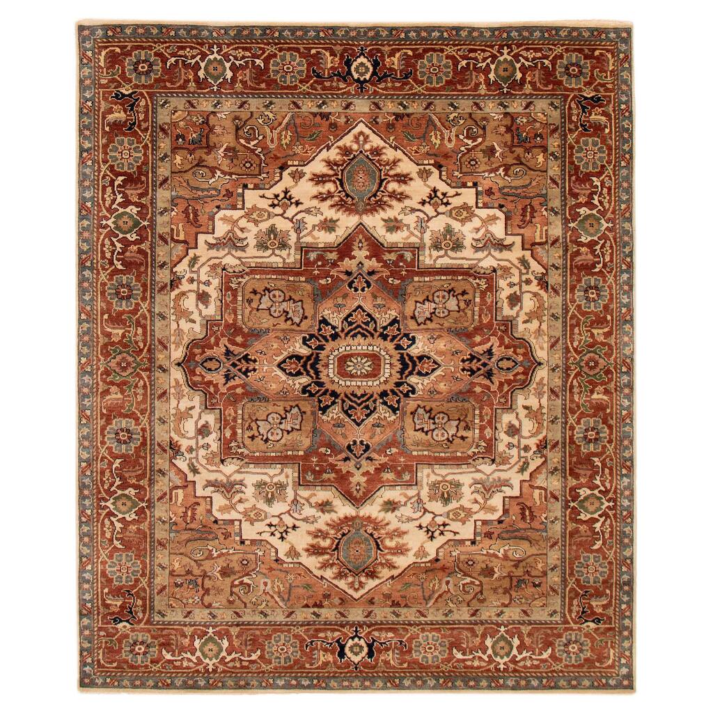 ECARPETGALLERY Hand-knotted Jules Sultane Ivory Wool Rug - 7'10 x 9'8