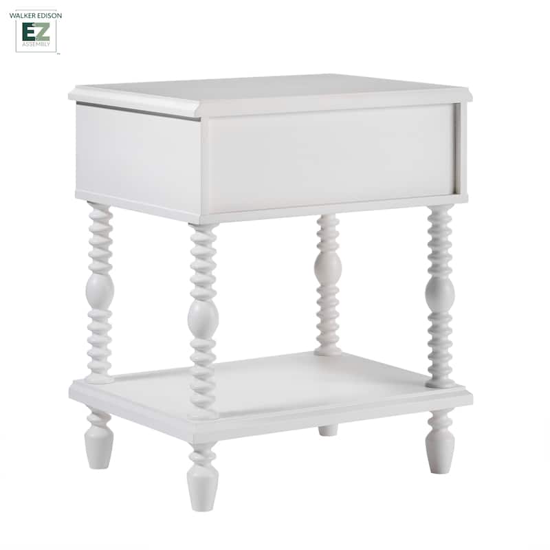 Walker Edison Easy Assembly Solid Wood 1-Drawer Nightstand