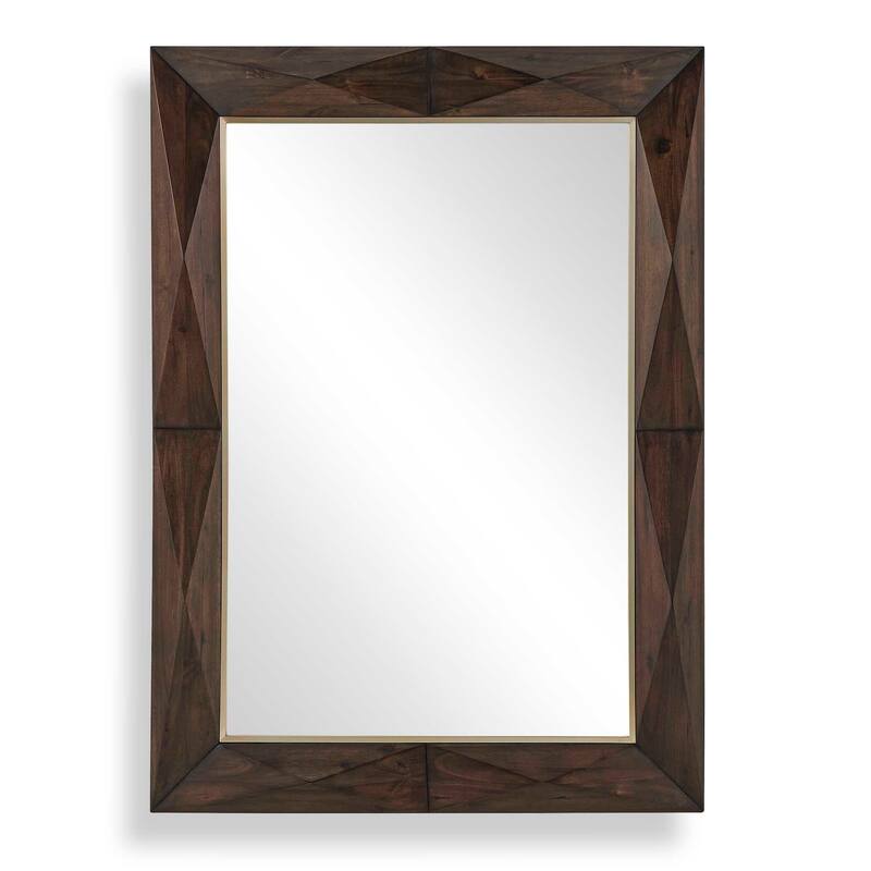 Uttermost Diamond In The Rough Wood Mirror - 33.00" W x 45.00" H x 2.50" D
