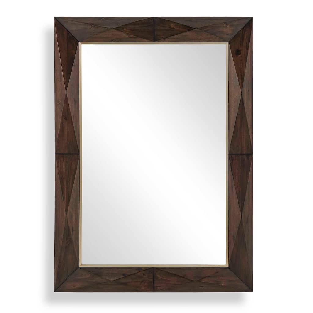Uttermost Diamond In The Rough Wood Mirror - 33.00" W x 45.00" H x 2.50" D