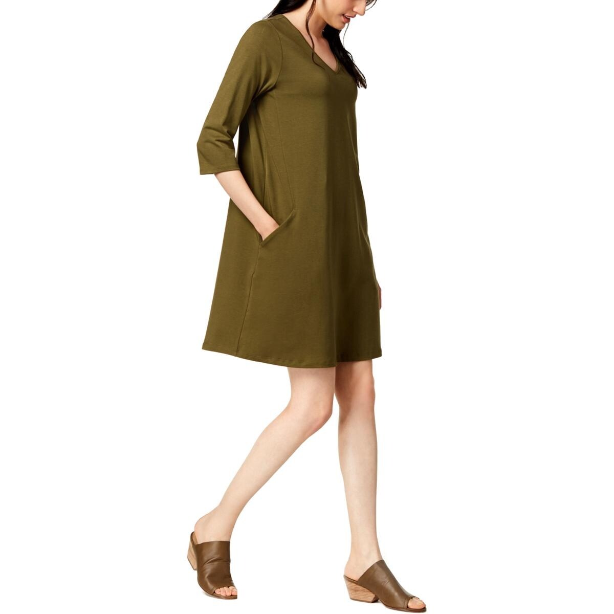 eileen fisher organic cotton t shirt dress