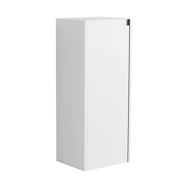 Modern Wall-Mounted Bathroom Side Cabinet with Soft-Close Doors, Floating Design, 6 Storage Compartments, 12-Inch Width