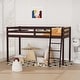 preview thumbnail 9 of 57, Espresso Wood Junior Loft Bed with Stairs for Adults, Kids and Young Teens Brown - Twin