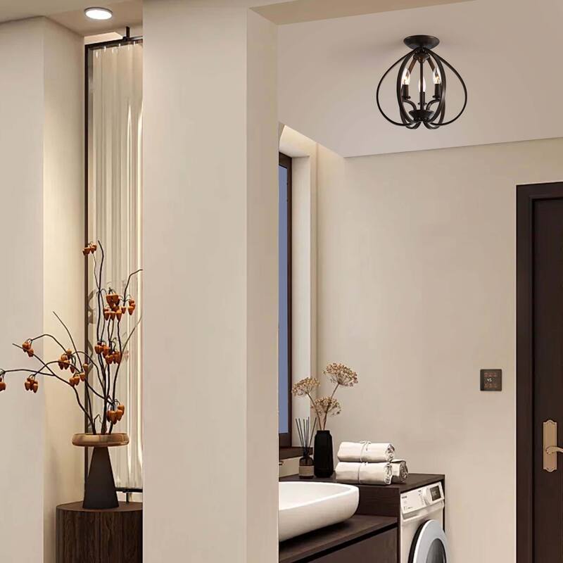 Mabel 3-light Contemporary Flush Mount Chandelier